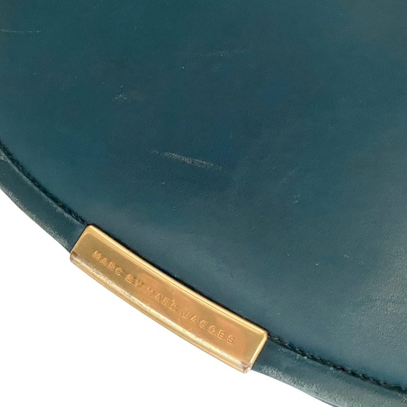 Marc By Marc Jacobs MBMJ ☾ Large Luna ☾ Messenger Crossbody Bag ☾ Blue Leather - Picture 4 of 16